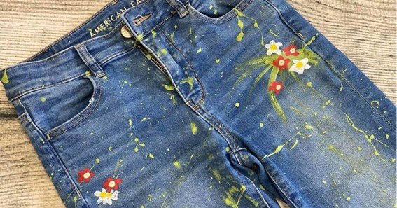 how to paint jeans